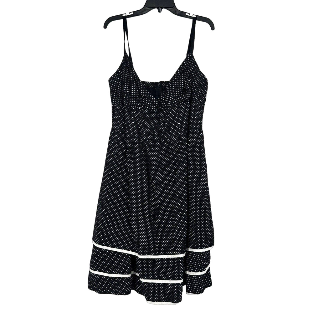 Torrid Retro Rockabilly Black Polka Dot Midi Dress Layered Sleeveless Size 16